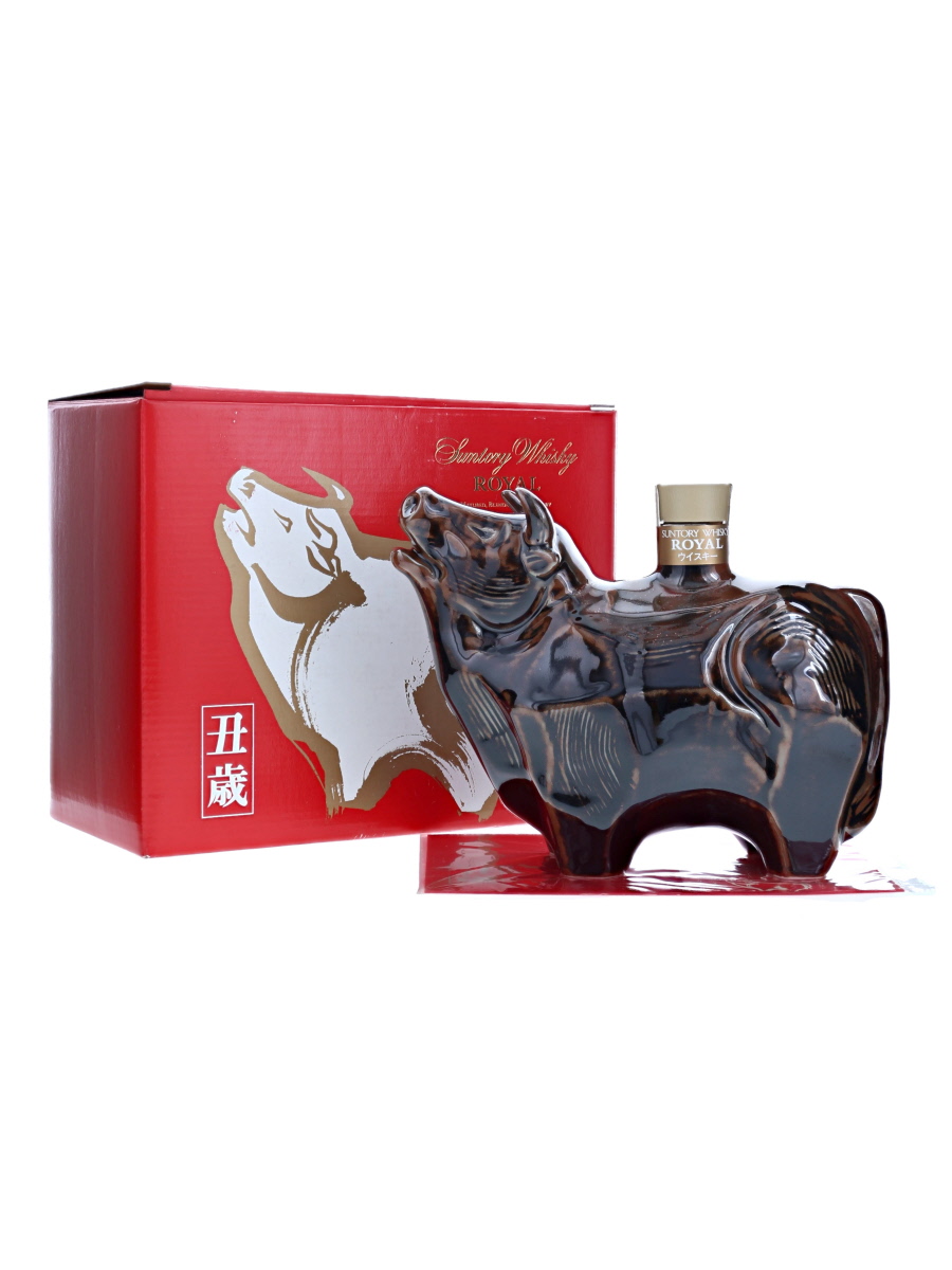 サントリー ローヤル 干支 陶器 丑 ボトル 600ml / 43% - 歌舞伎