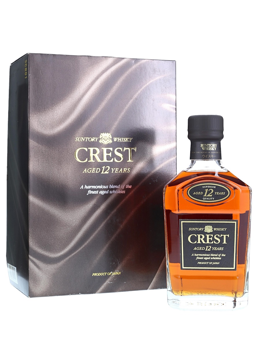 Suntory Crest Blended Whisky 12 Year Square Bottle (Gift Box) 75 cl / 43% - Kabukiwhisky Buy Japanese whisky
