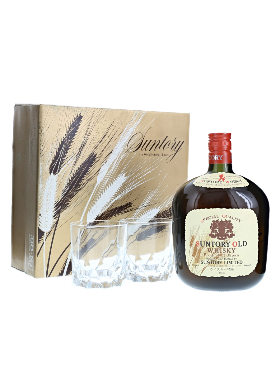 Suntory Old Blended Whisky with Glass Bot. Pre1989 (Gift Set) 76cl
