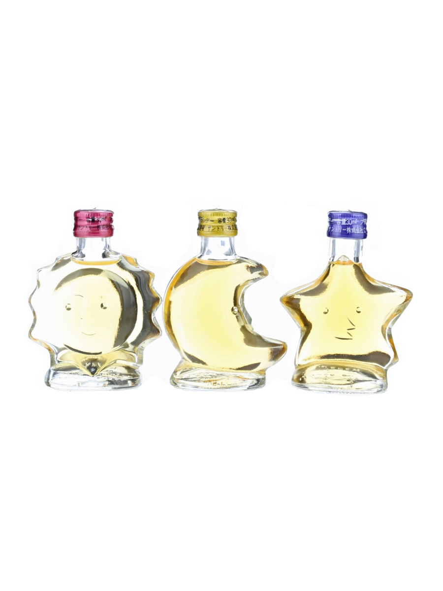 Suntory Brandy VSOP Sun Moon Star 3 Bottles Set Miniature Bottle
