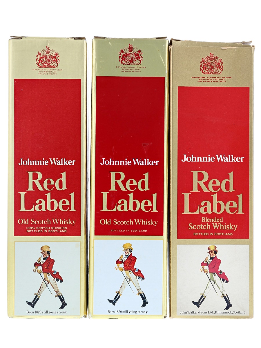 Johnnie Walker Red Label Bot. Pre1989 (3 Bots Set) 75-76 cl / 43% Box