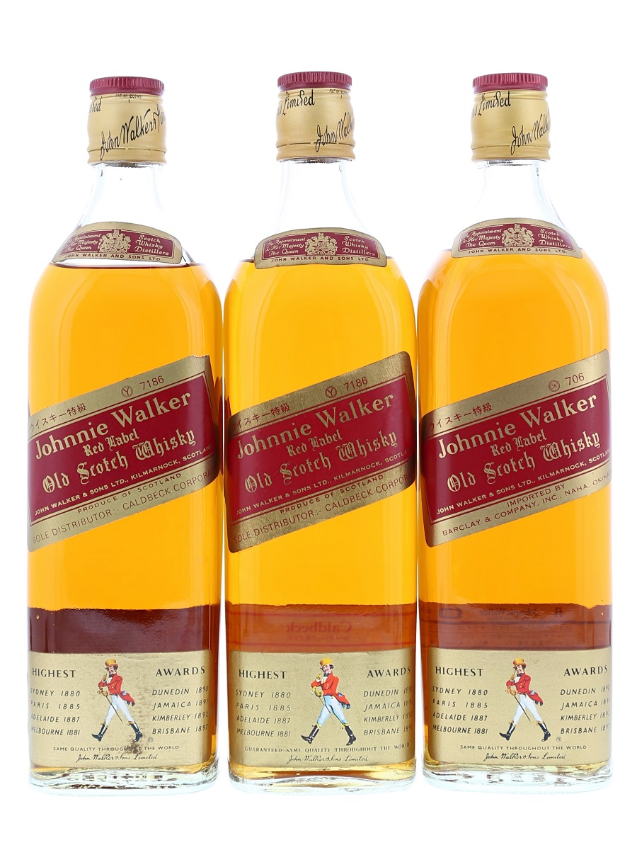 Johnnie Walker Red Label Bot. Pre1989 (3 Bots Set) 75-76 cl / 43% Front