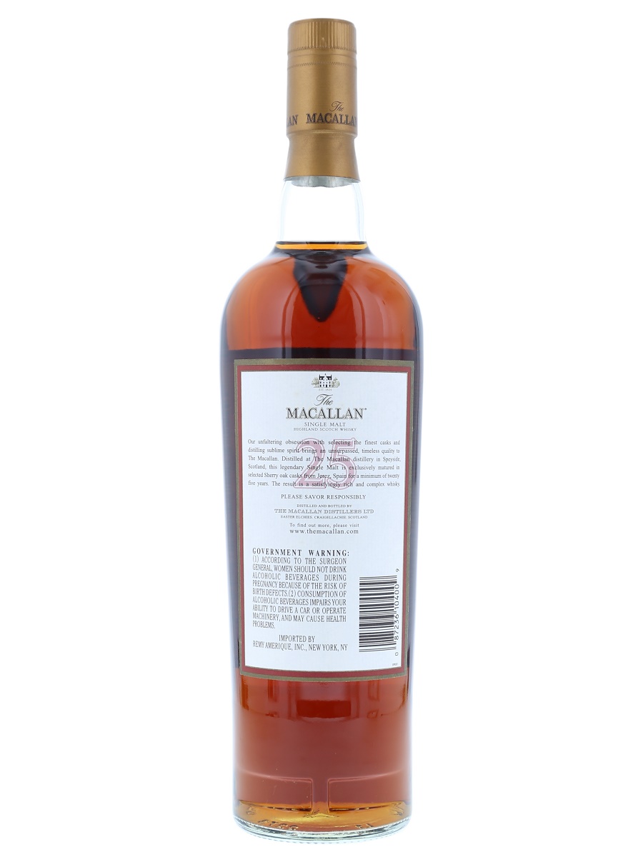 Macallan 25 Year Sherry Oak 70cl / 43% Back